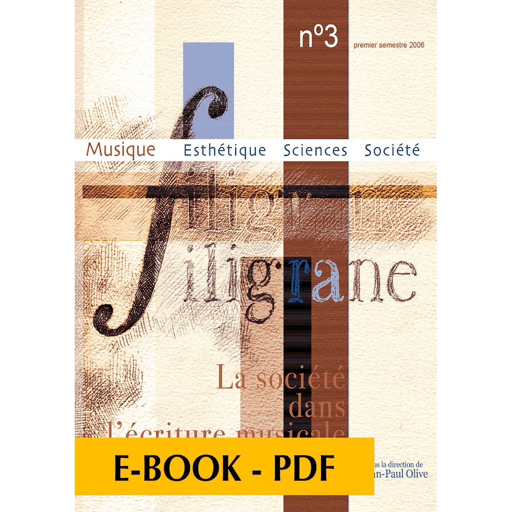 Revue Filigrane n°3 - La société dans l'écriture musicale - E-book PDF
