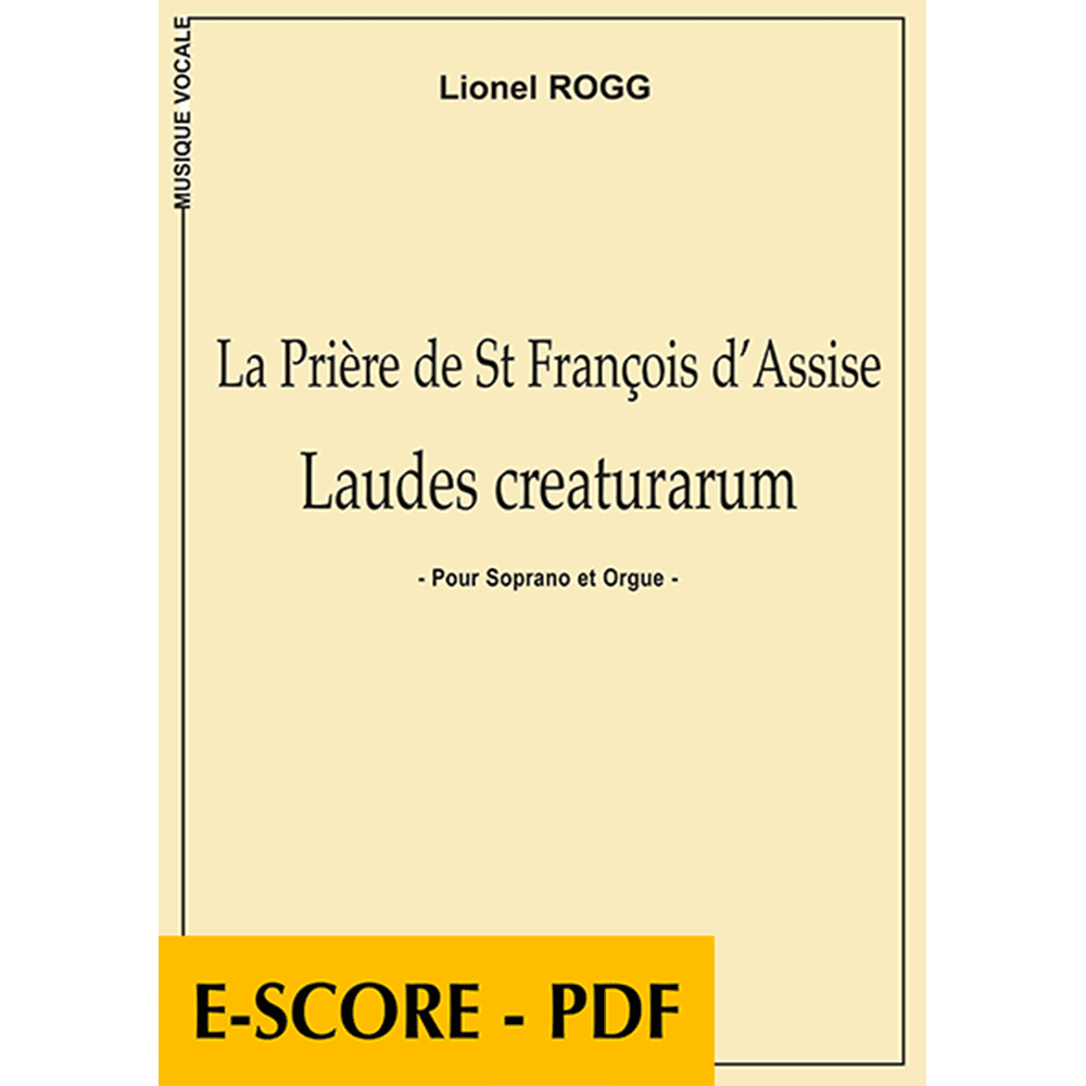 Laudes creaturarum for soprano and organ - E-score PDF