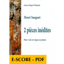 2 unpublished pieces for voice and piano or organ - E-score PDF