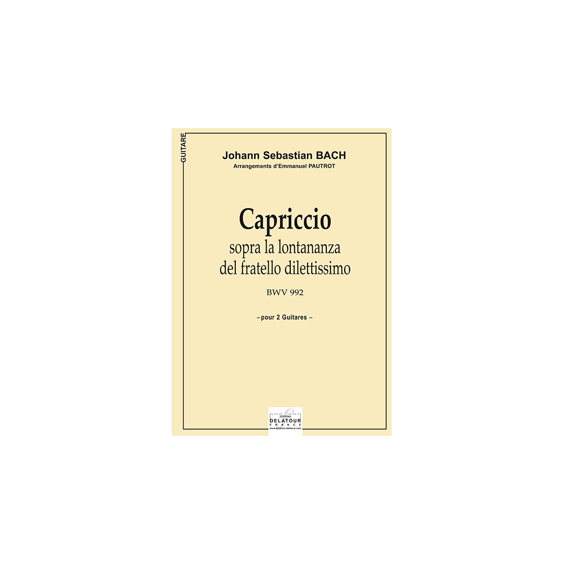 Capriccio sopra la lontananza del fratello dilettissimo BWV 992 für Gitarre
