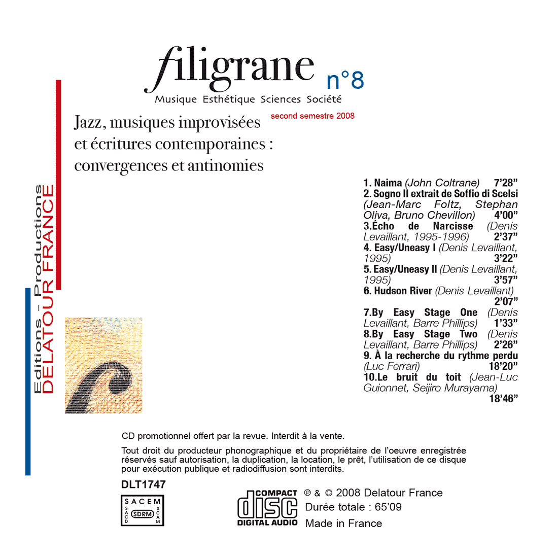 Revue Filigrane n°8 - Jazz, musiques improvisées et écritures contemporaines