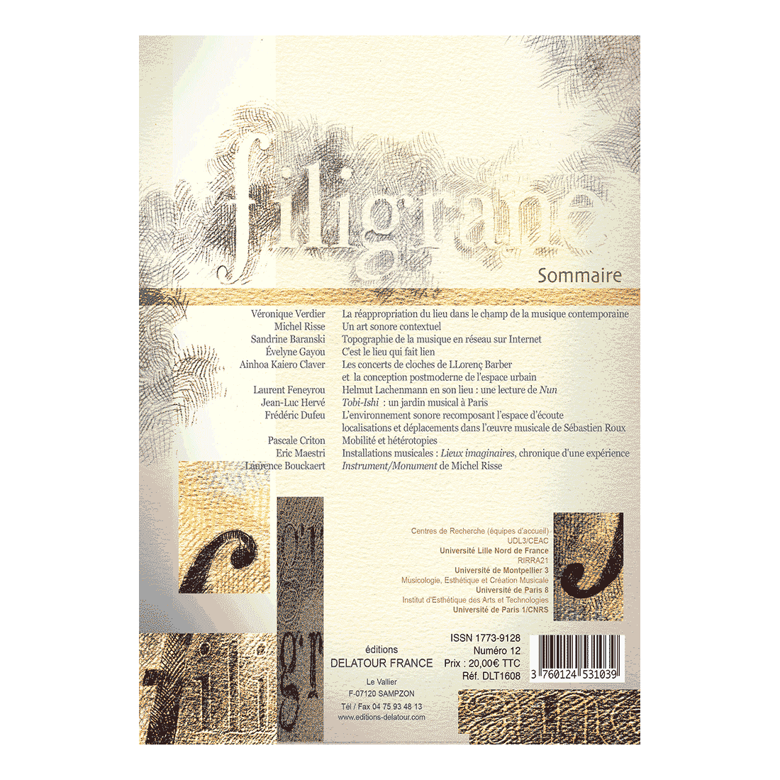 Revue Filigrane n°12 - Musique et Lieu