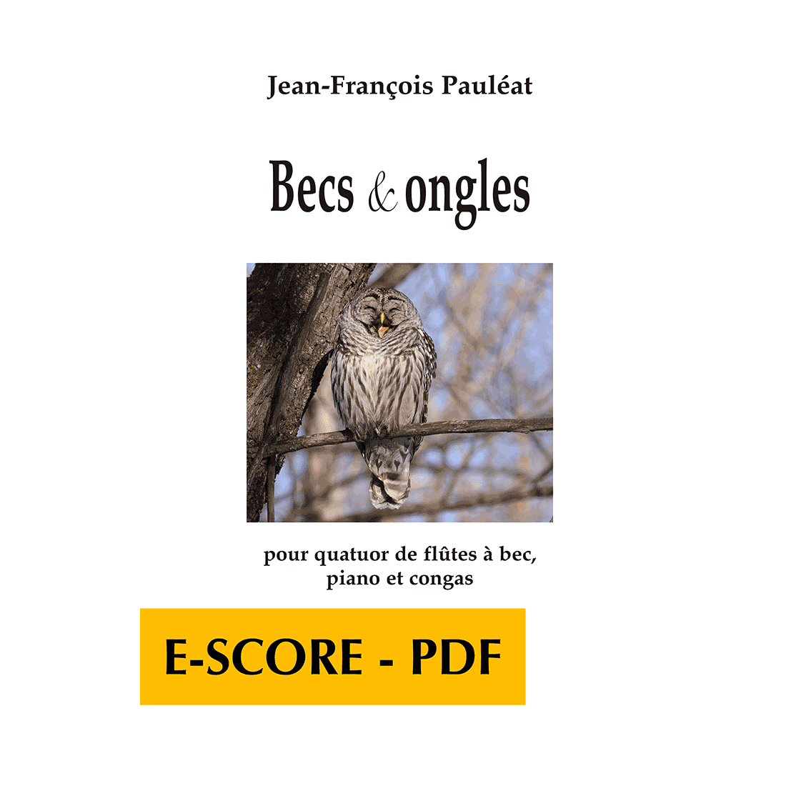 Becs et ongles für Blockflötenquartett, Klavier und Congas - E-score PDF
