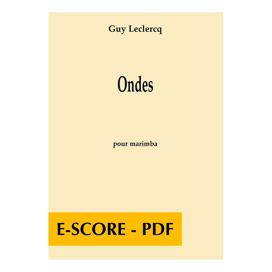 Ondes for marimba - E-score PDF