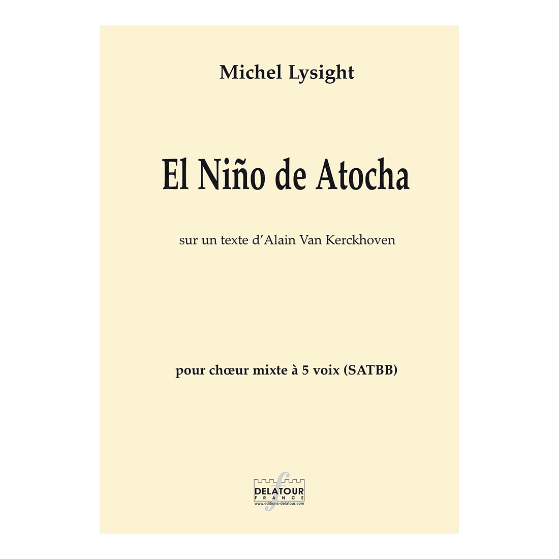 El Niño de Atocha pour choeur mixte SATBB a cappella
