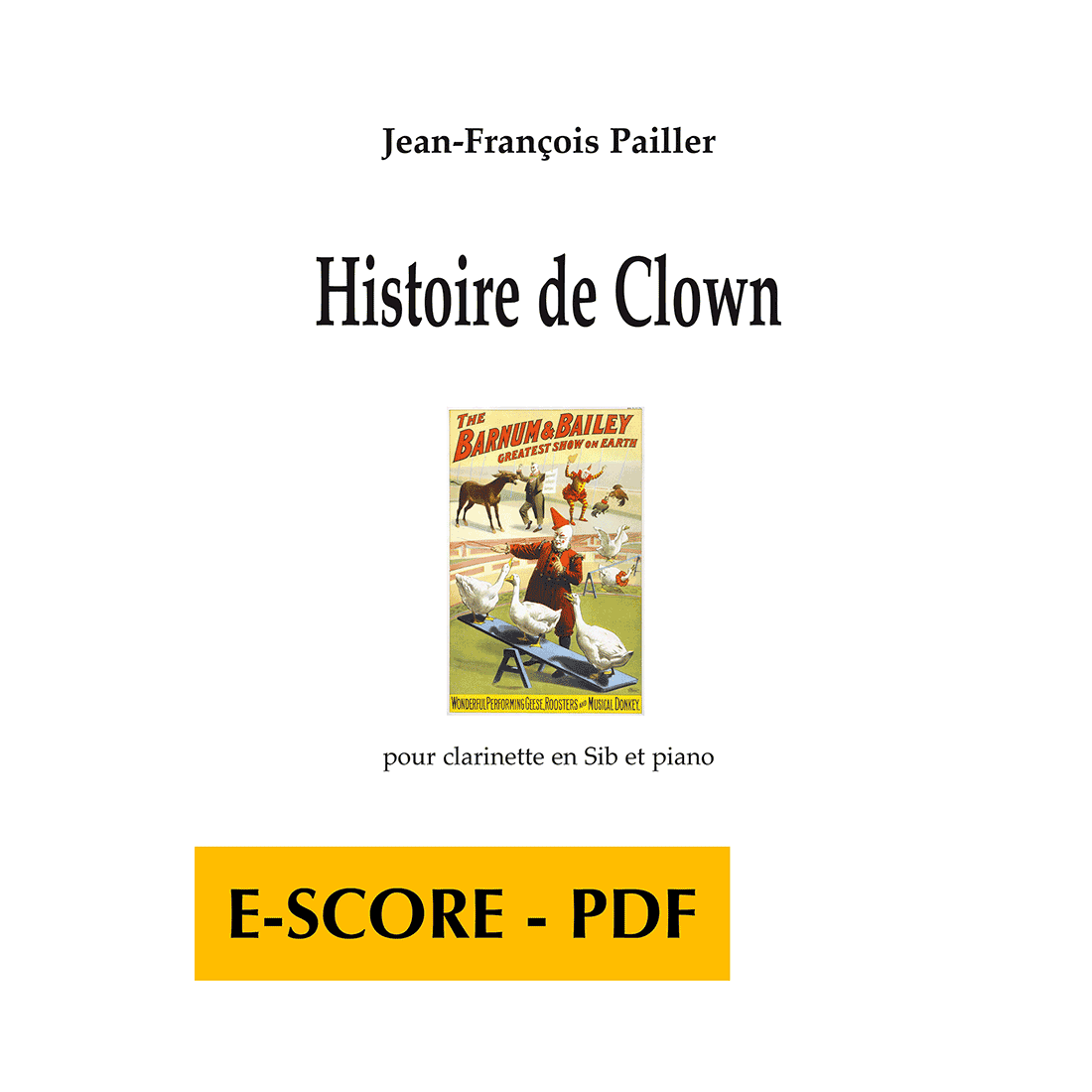 Histoire de clown for clarinet and piano - E-score PDF