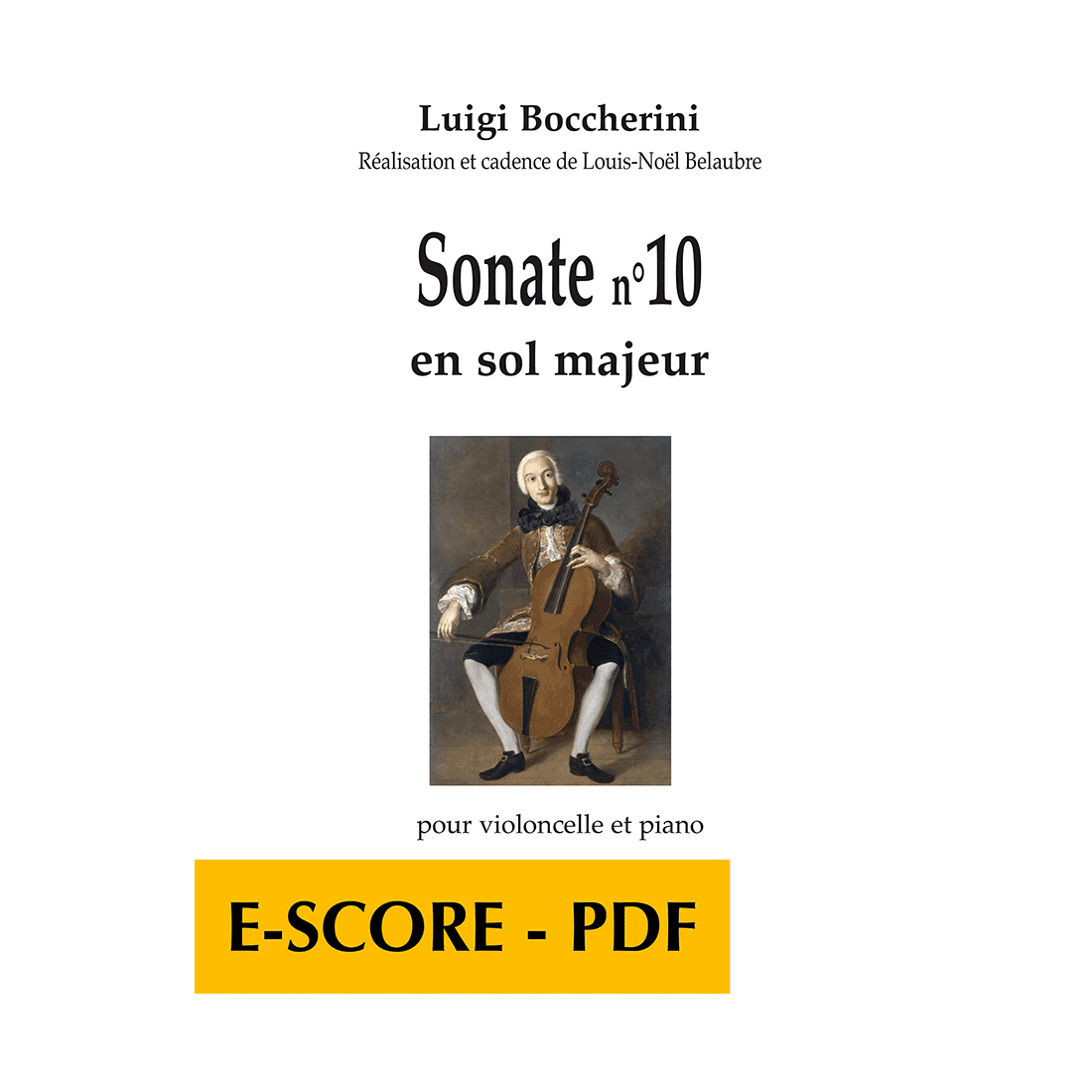Sonate n°10 en sol majeur for cello and piano - E-score PDF