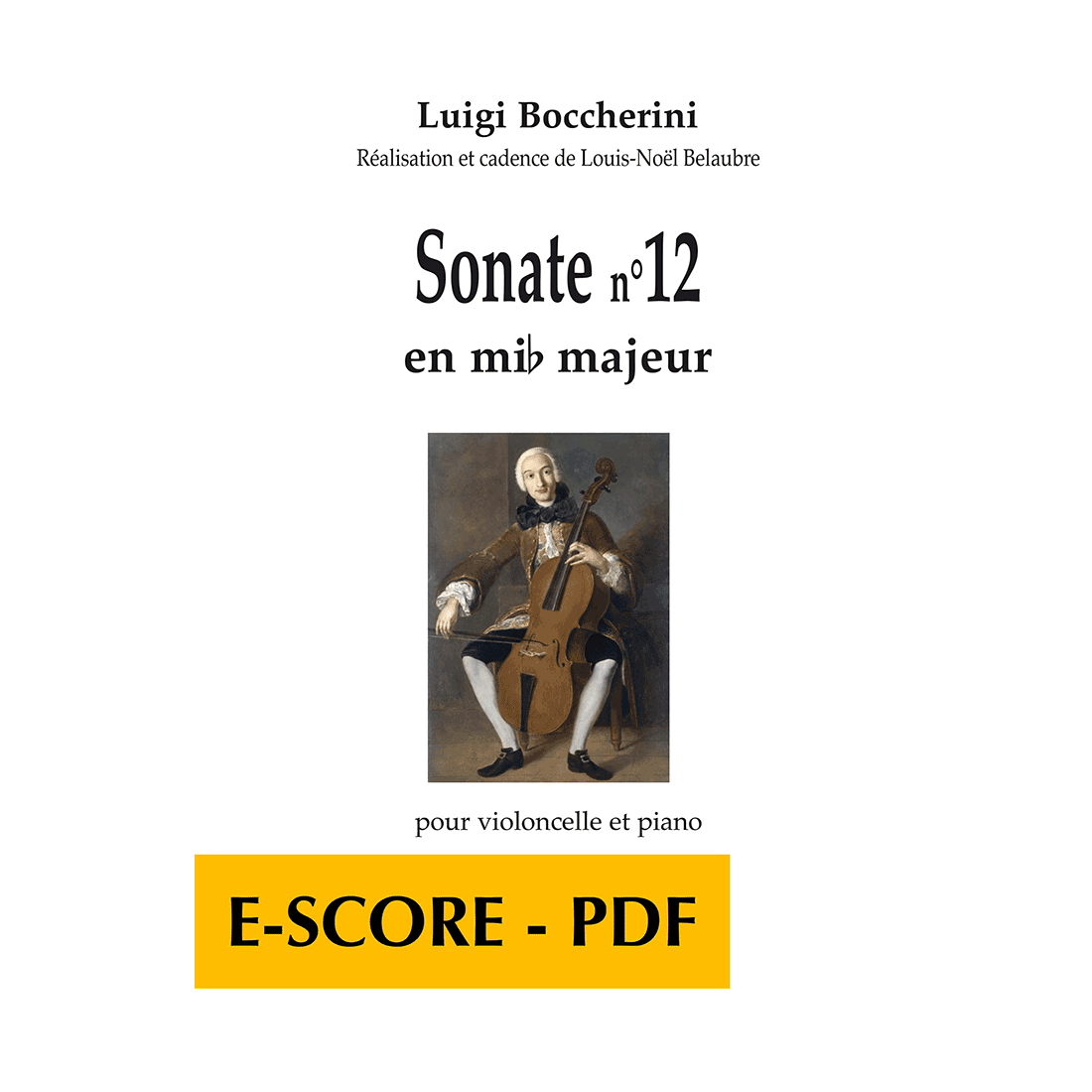 Sonate n°12 en mib majeur pour violoncelle et piano - E-score PDF