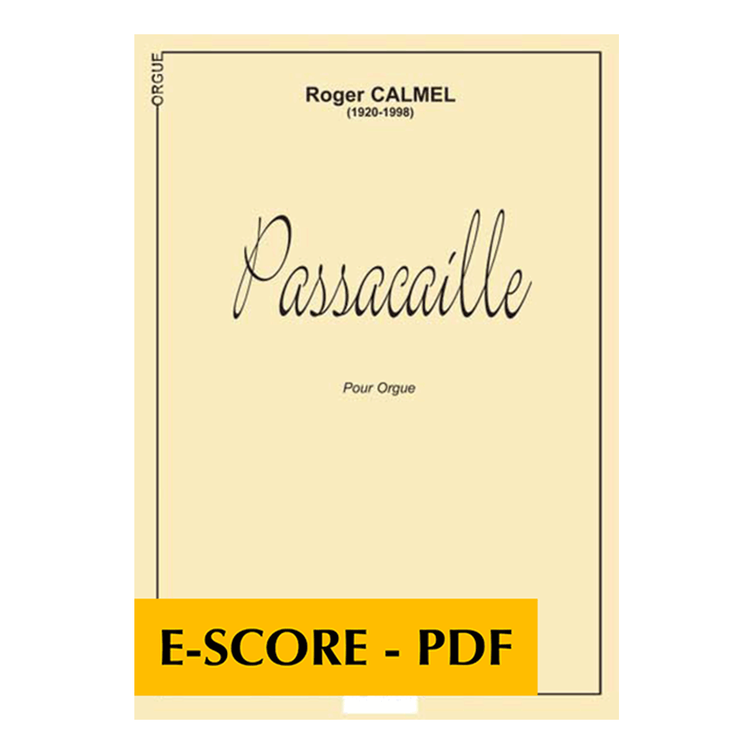 Passacaille pour orgue - E-score PDF