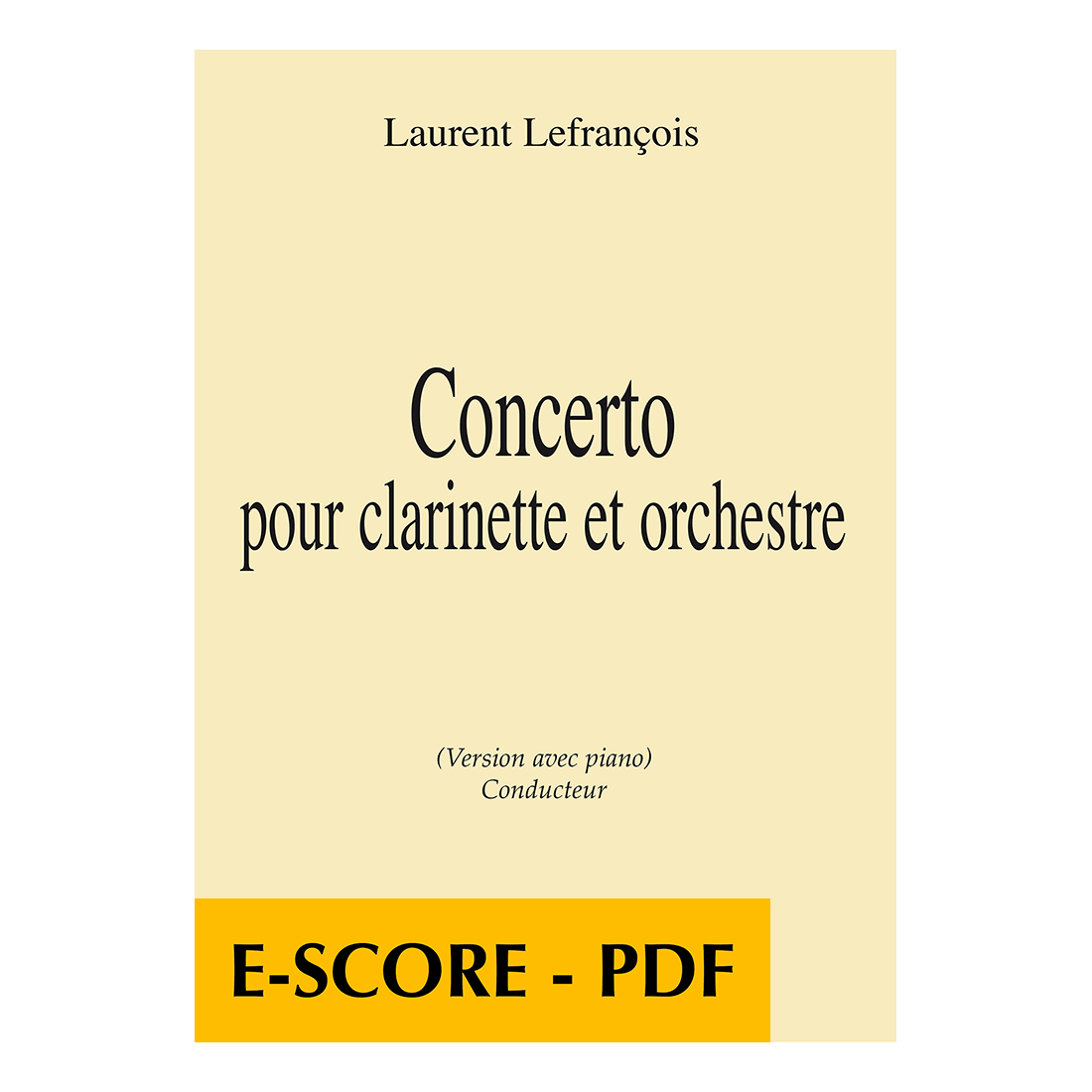 Concerto für Klarinette und Orchester - Version mit Klavier (FULL SCORE) - E-score PDF