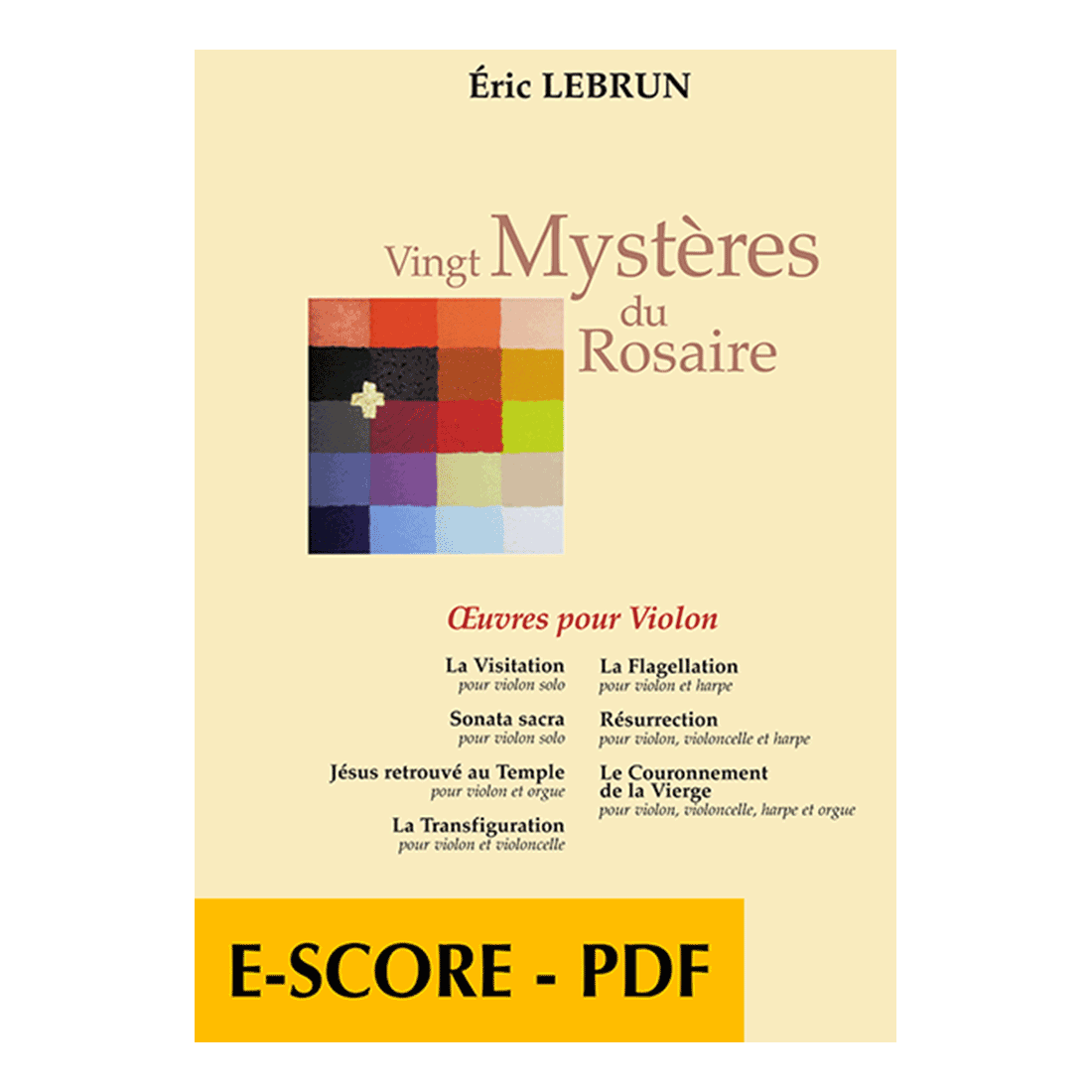 Vingt mystères du Rosaire - Werke für Violine - E-score PDF
