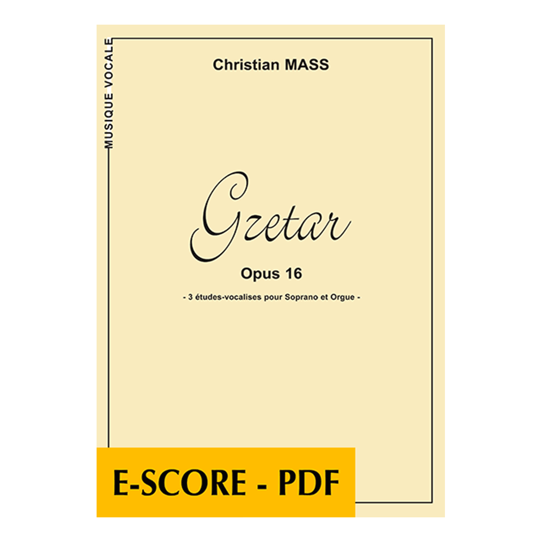 Gzetar für Tenor oder Sopran und Orgel - E-score PDF