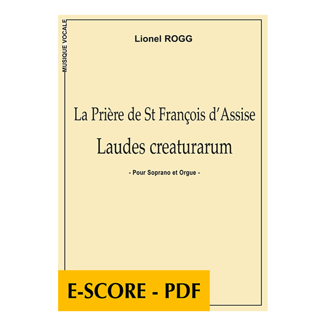 Laudes creaturarum pour soprano et orgue - E-score PDF