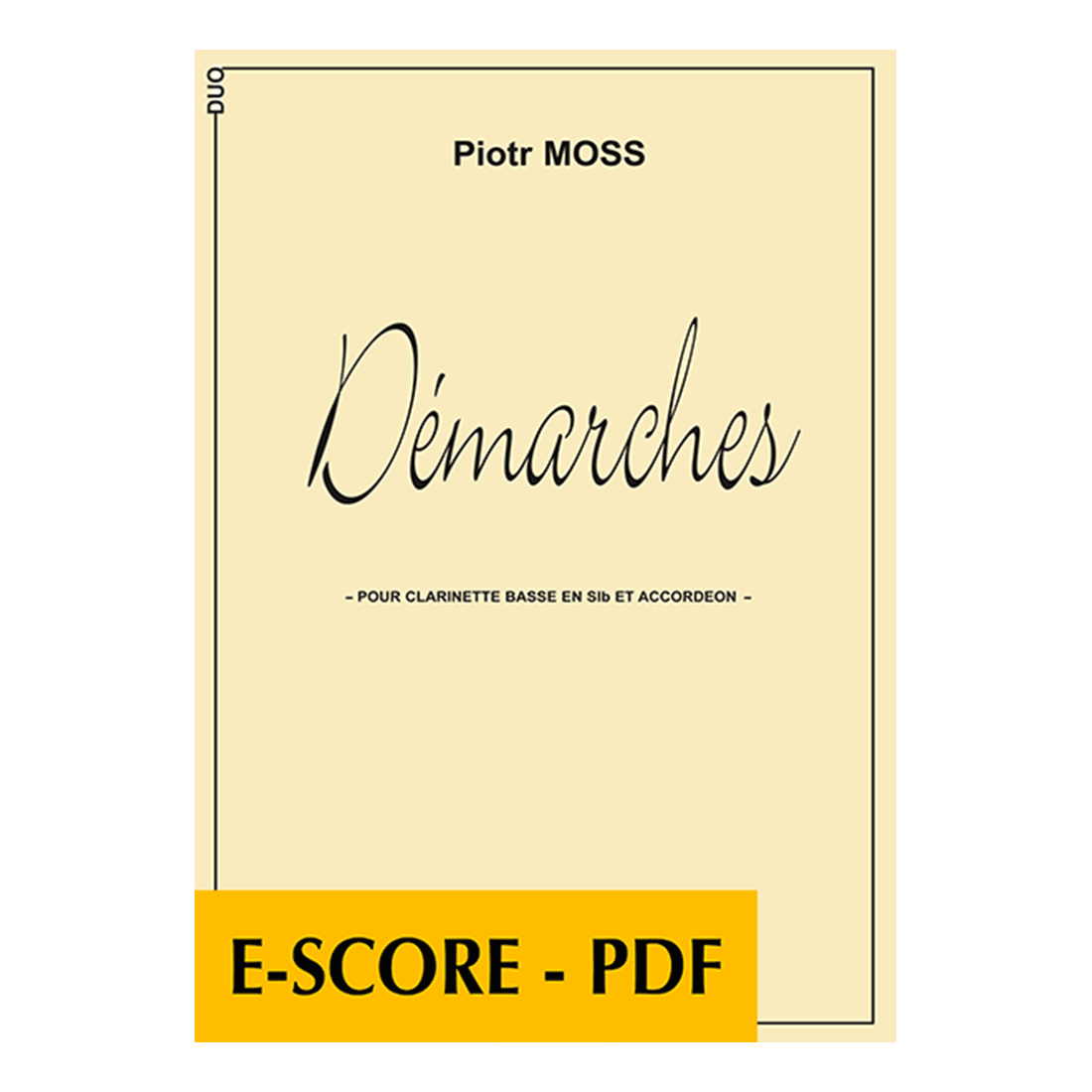 Démarches pour clarinette basse et accordéon - E-score PDF