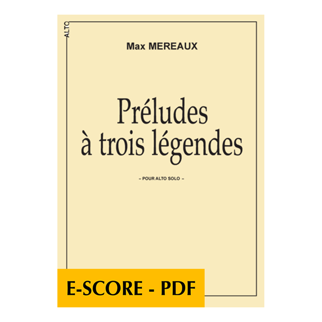 Préludes à trois légendes für Bratsche - E-score PDF