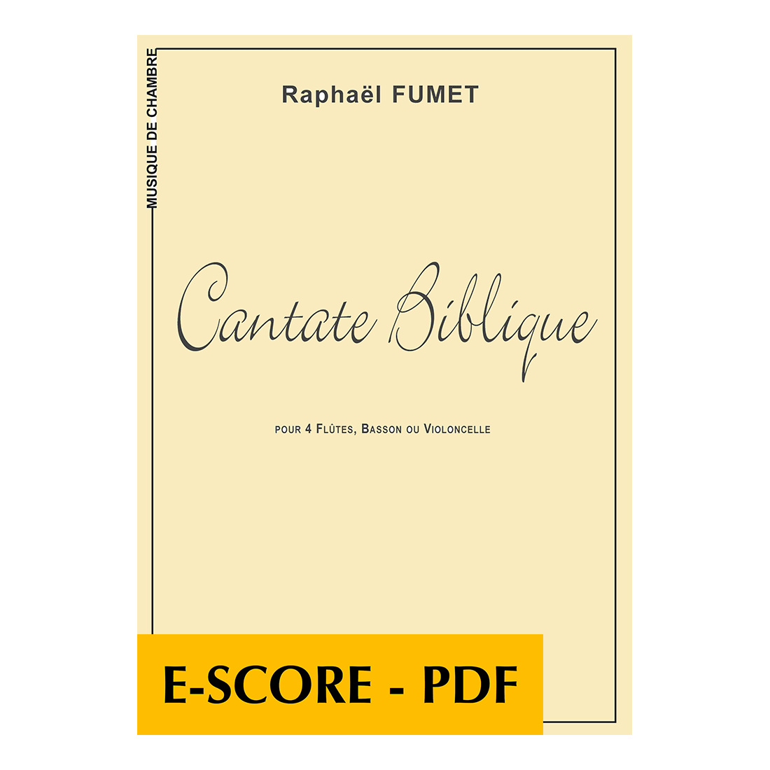 Biblical Cantata (Entre Ciel et Terre) for 4 flutes and bassoon or cello - E-score PDF