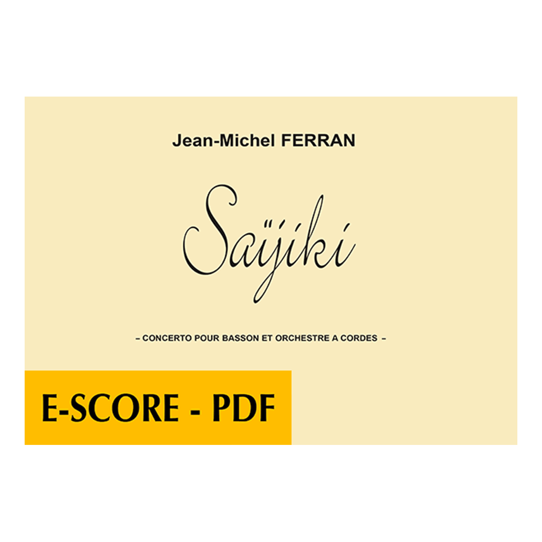 Saïjiki - Concerto für Fagott und Streichorchester (FULL SCORE) - E-score PDF