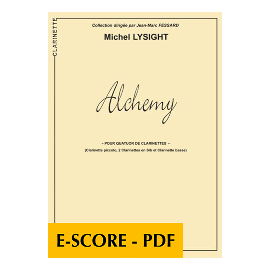 Alchemy for clarinet quartet - E-score PDF