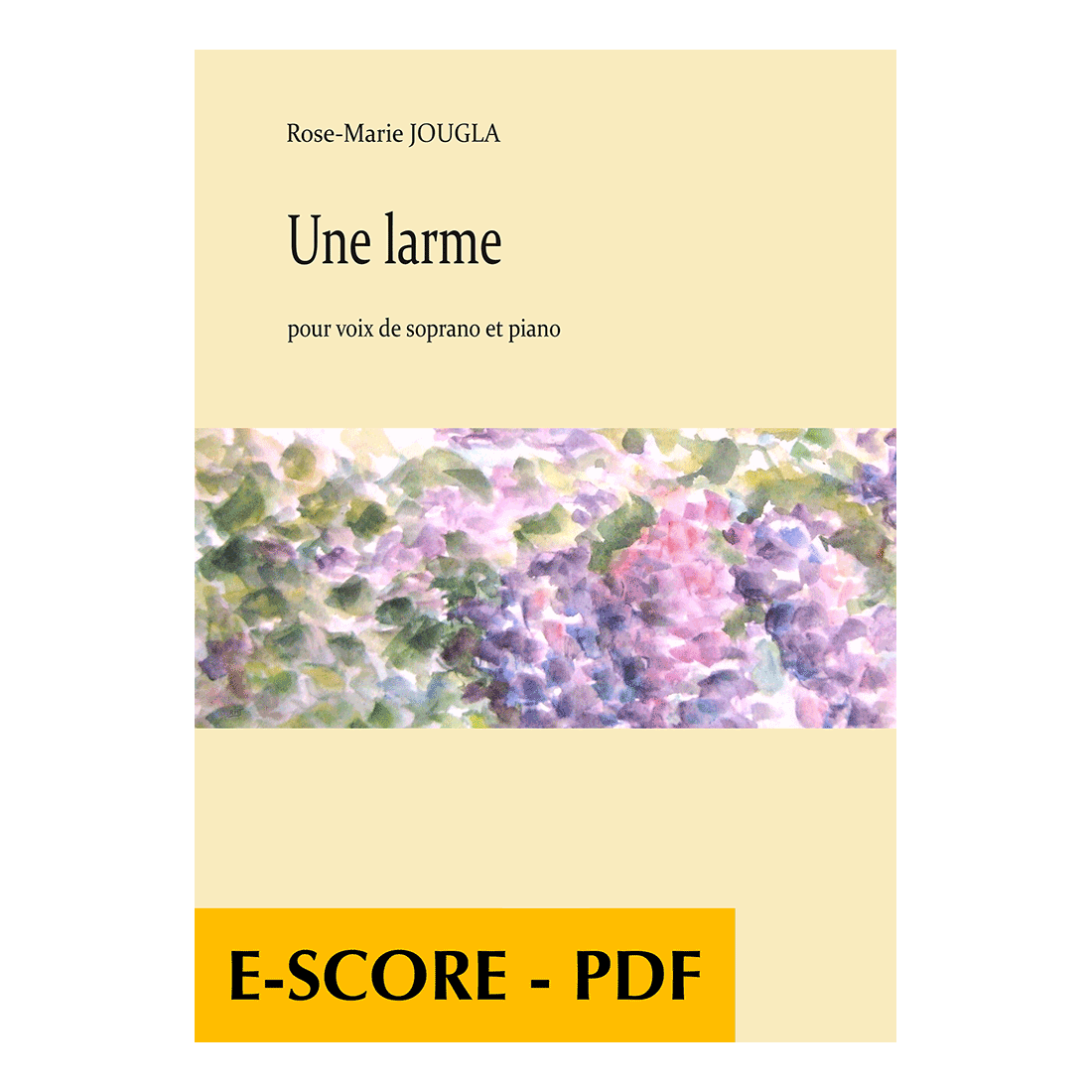 Une larme for soprano and piano - E-score PDF