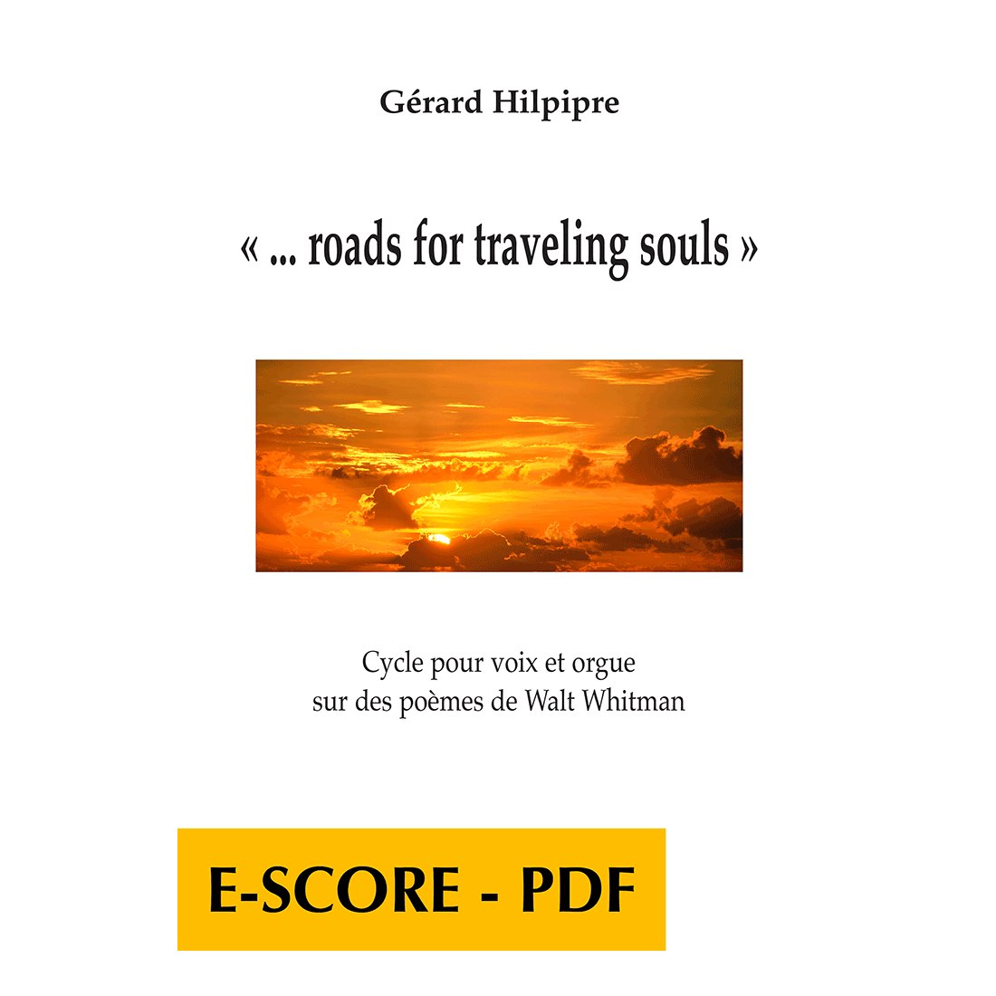 Roads for traveling souls pour voix et orgue - E-score PDF