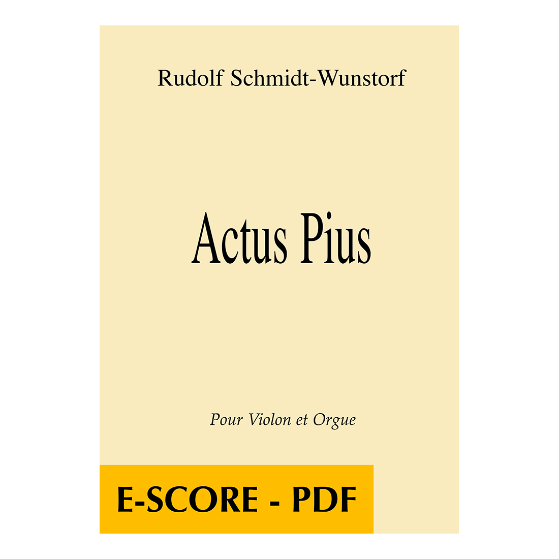 Actus Pius for violin and organ - E-score PDF