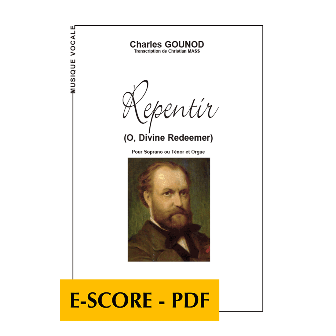 Repentir (O, Divine Redeemer) for soprano or tenor and organ - E-score PDF